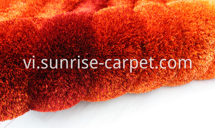 Polyester Shaggy 3D design in Red and Orange color